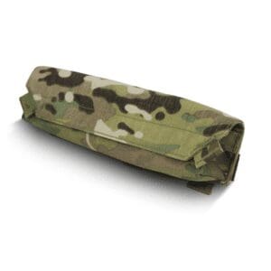 Rolled-up camouflage gear pouch