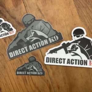 Various sizes of Direct Action K9 decals